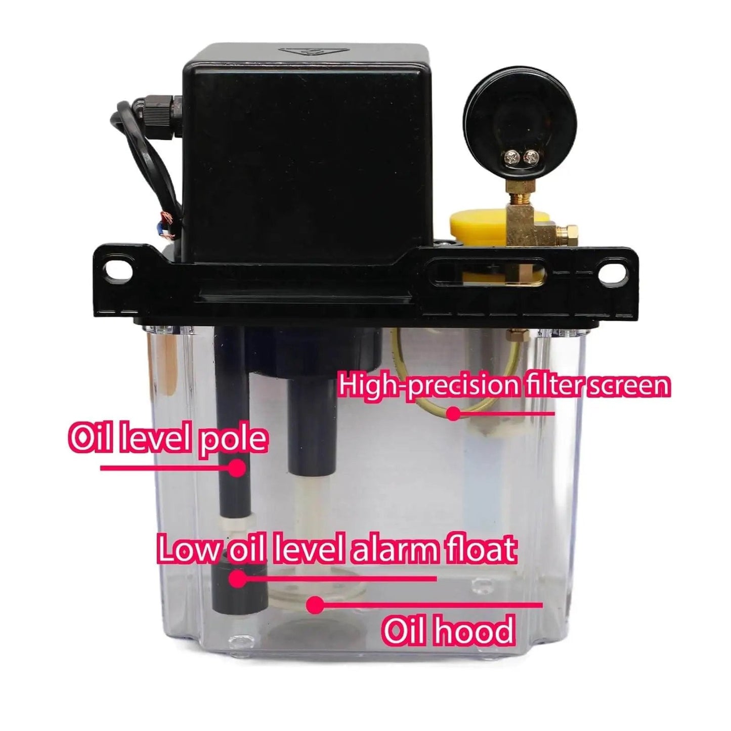 Front view of CNC Lubrication Pump Kit 1L Or 2L Automatic Oil Lubrication System for CNC Machines with AC110V or AC220V power