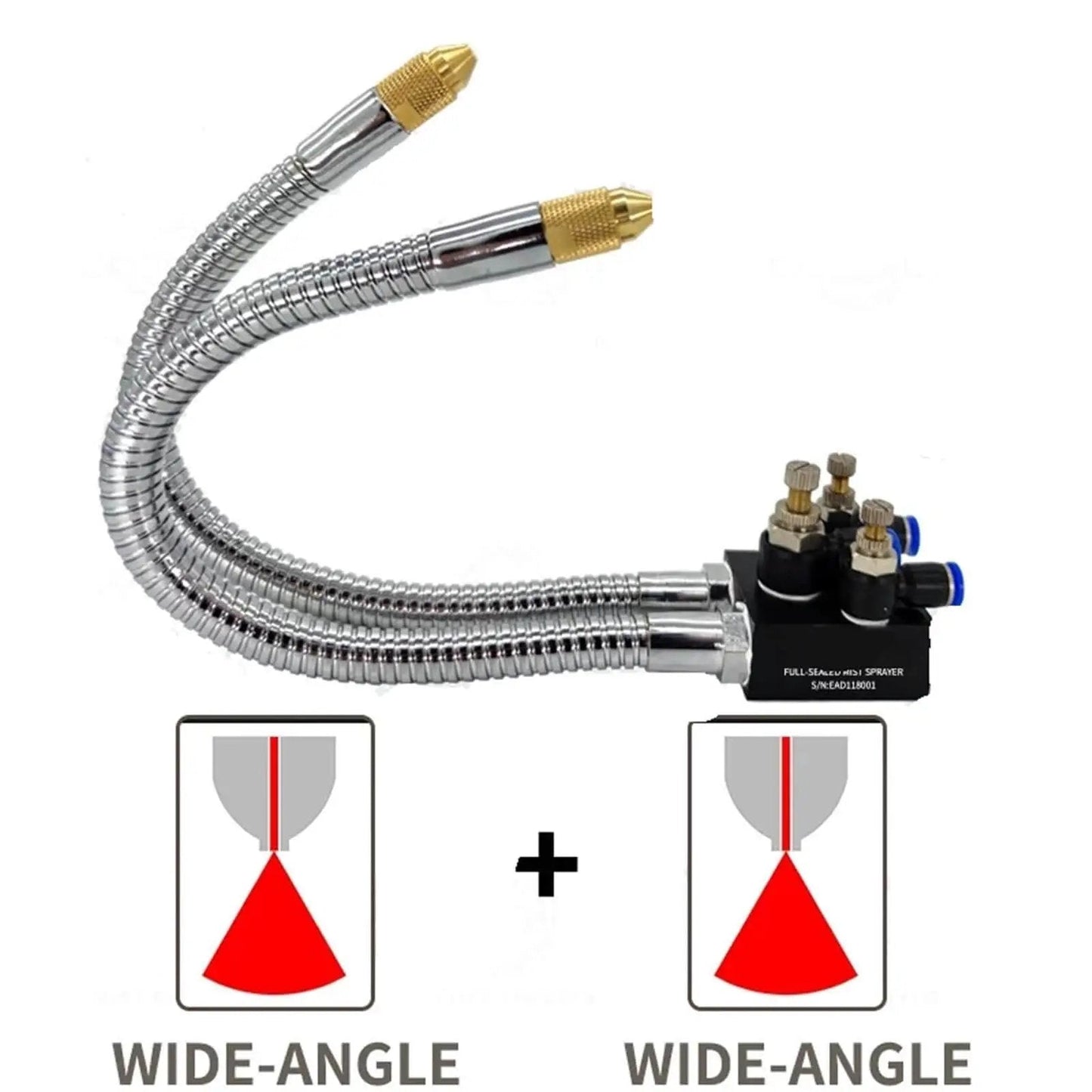Mist Coolant Lubrication Spray System For CNC Lathe Milling Drilling Engraving And Sawing Machine Tools With Two Nozzle Heads