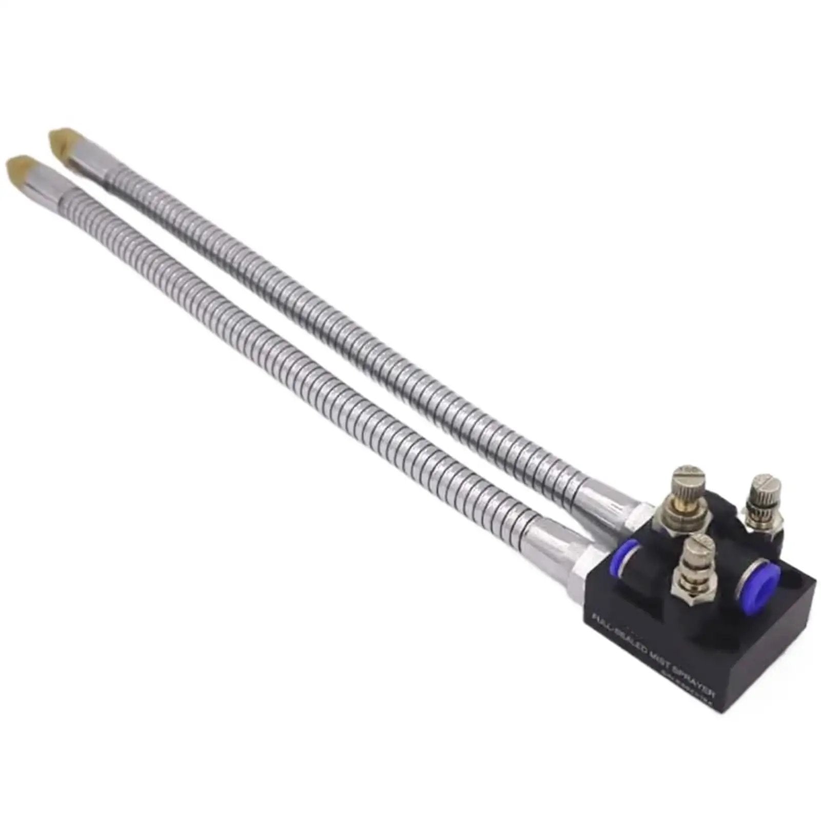 Mist Coolant Lubrication Spray System For CNC Lathe Milling Drill Engraving Sawing Machines With Wide Angle Two Nozzle Head