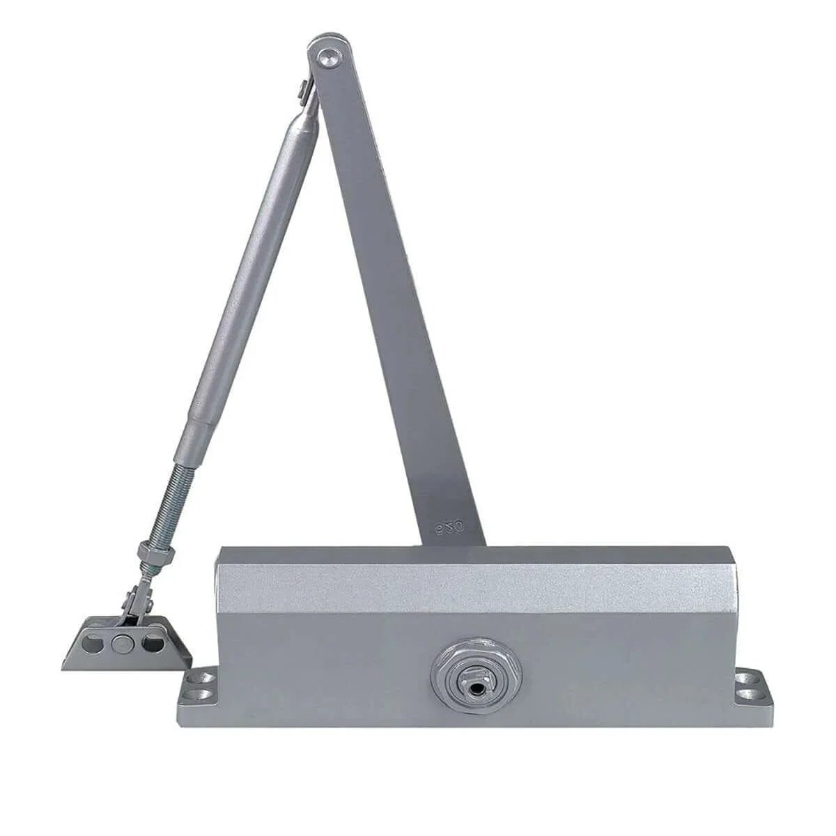 Door Closer, Commercial Hydraulic Closer, Self-Closing, Spring Size 3, Surface Mount, Sprayed Aluminum, Series 3000 front view