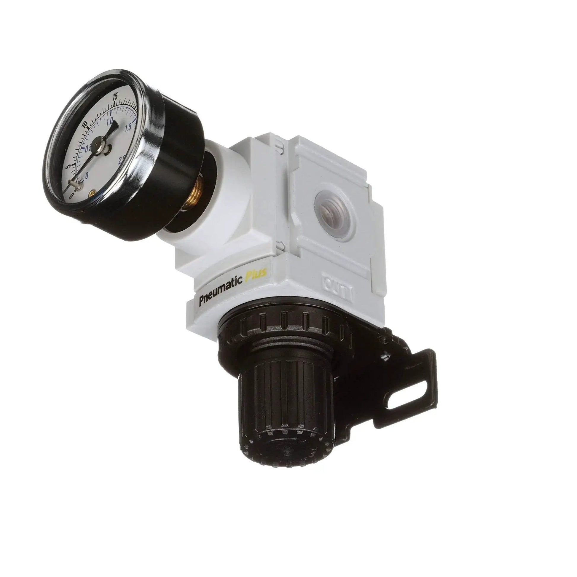 Compact Miniature Air Pressure Regulator With Gauge And Bracket One Quarter Inch NPT For Regulating 3 To 30 PSI