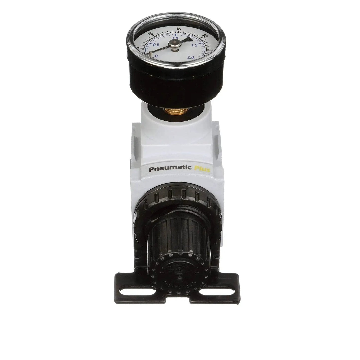 Compact Miniature Air Pressure Regulator With Gauge And Bracket One Quarter Inch NPT For Regulating 3 To 30 PSI Inlet 250 PSI 49 SCFM