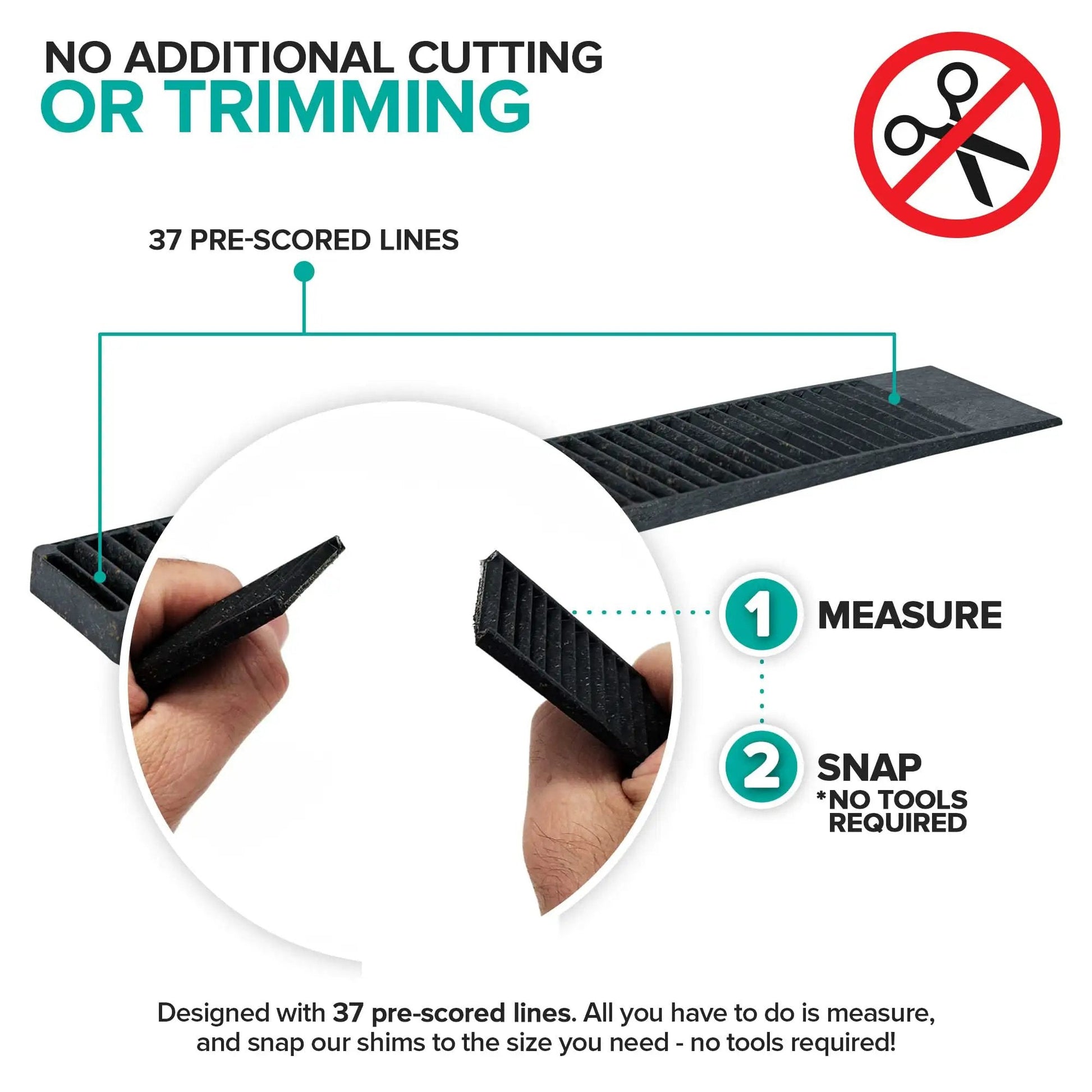 Heavy Duty Composite Shims 12 Pack For Home Improvement And Leveling Never Rot Indoors Or Outdoors showing 37 pre-scored lines