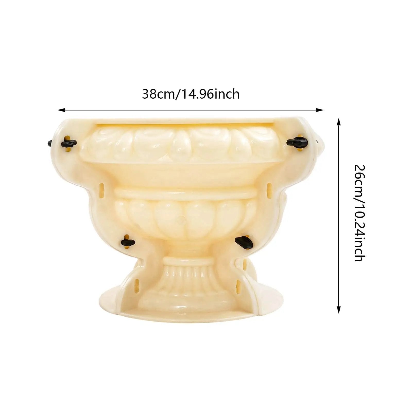 Large Concrete Planter Mold For DIY Garden Projects Durable ABS Plastic Urn Pedestal Mold 14.96 By 10.24 Inches Beige Color