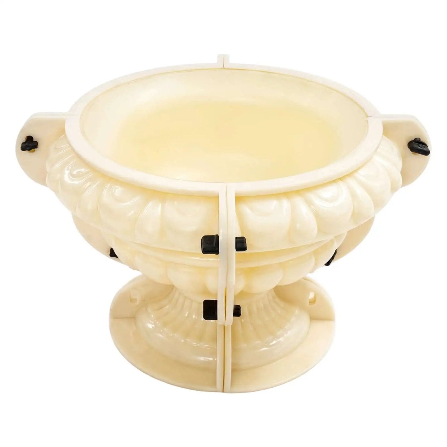Large Concrete Planter Mold For DIY Garden Projects Durable ABS Plastic Urn Pedestal Mold 14.96 By 10.24 Inches Beige