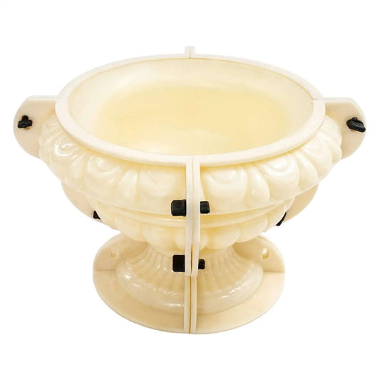 Large Concrete Planter Mold For DIY Garden Projects Durable ABS Plastic Urn Pedestal Mold 14.96 By 10.24 Inches Beige