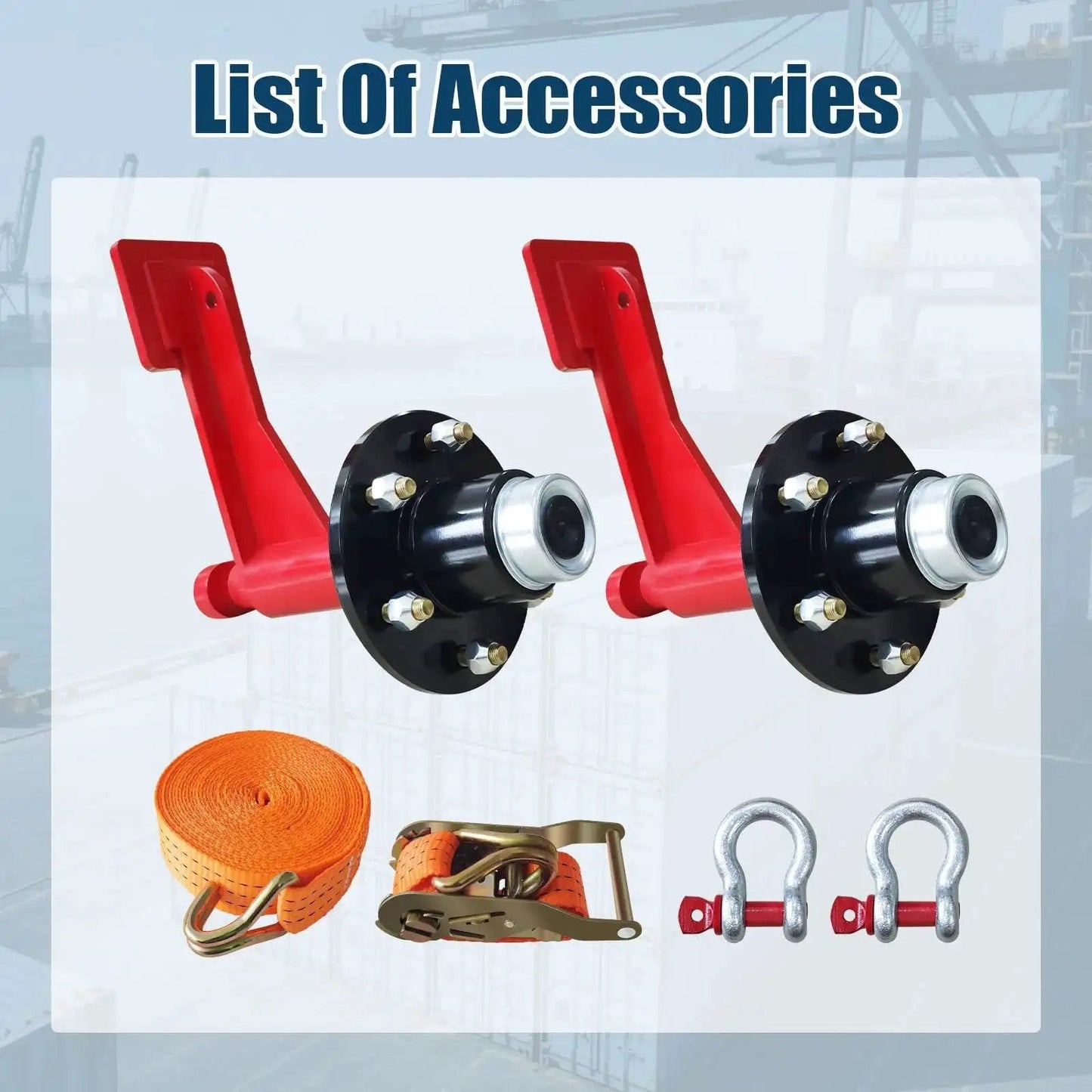 Container Wheel Kit With 6-Lug Axles And Heavy Duty Ratchet Tie Downs For Moving 20 To 40-Foot Shipping Containers accessories