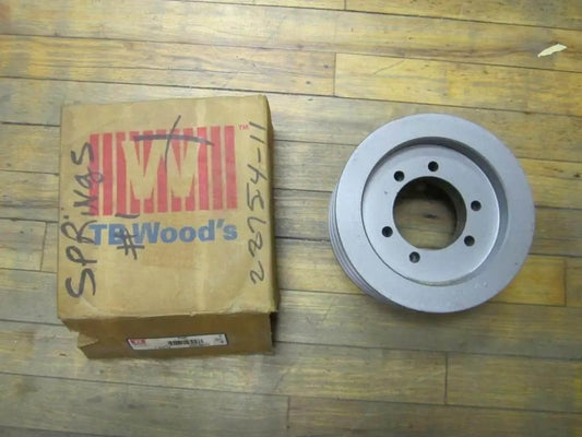 Conveyor Sheave 7.5X3C SF For Classical CB Bushing, Through Bore 2.00 In next to TB Wood's box on wooden floor