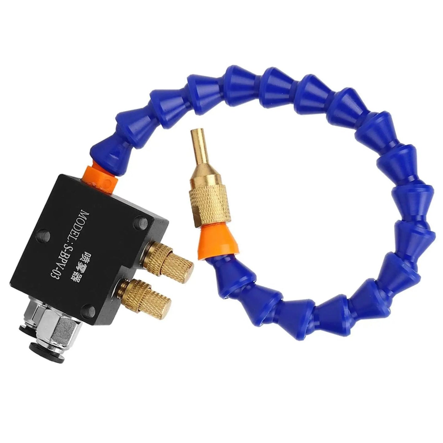 Pro Grade Universal Coolant Lubricant Sprayer System for CNC Lathe with blue adjustable nozzle