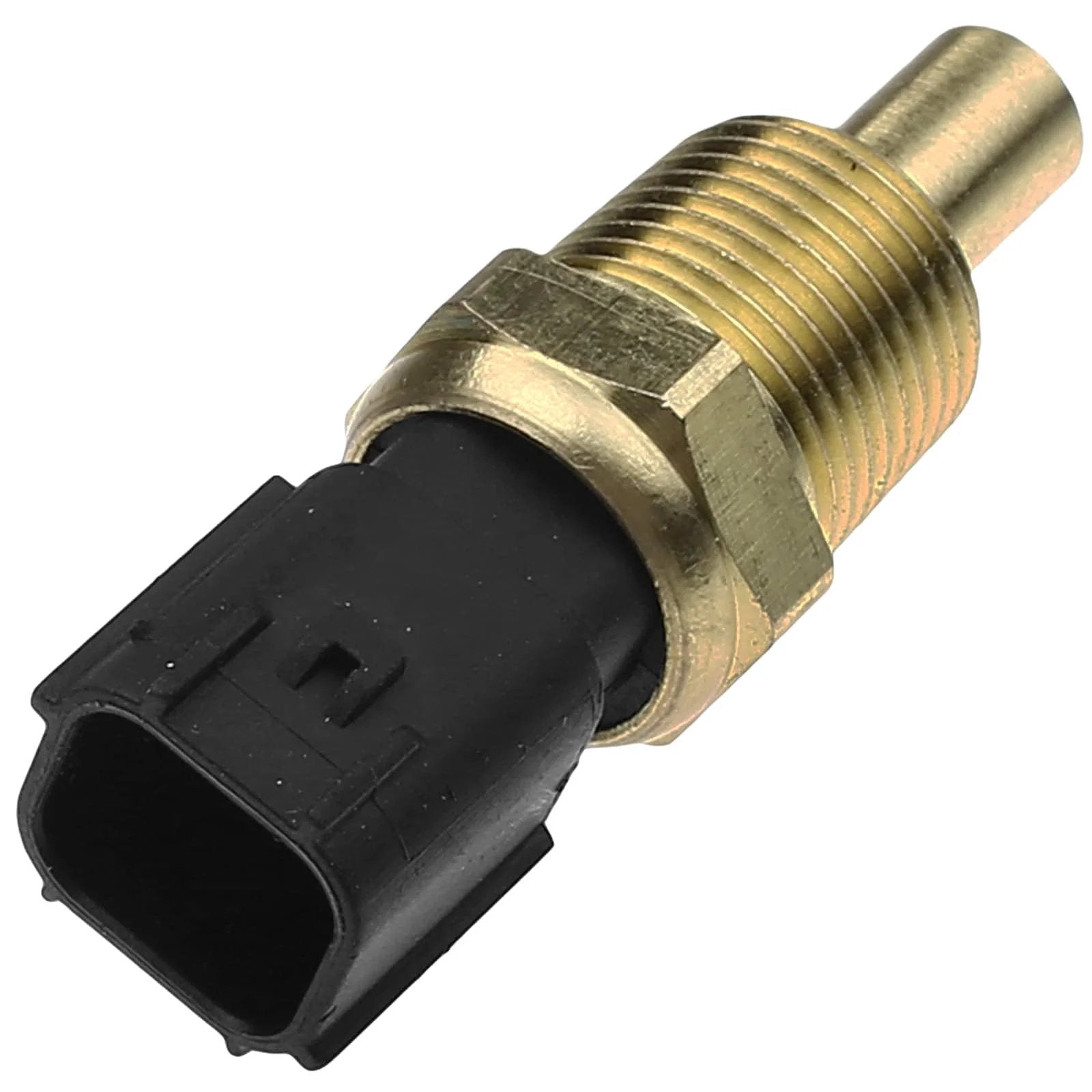 Coolant Temperature Sensor Compatible With Chrysler Sebring Town And Country Pacifica PT Cruiser Dodge Durango Grand Caravan Ram 1500 Jeep Grand Cherokee Wrangler APremium Replacement Sensor for engine cooling, showing brass and plastic components.