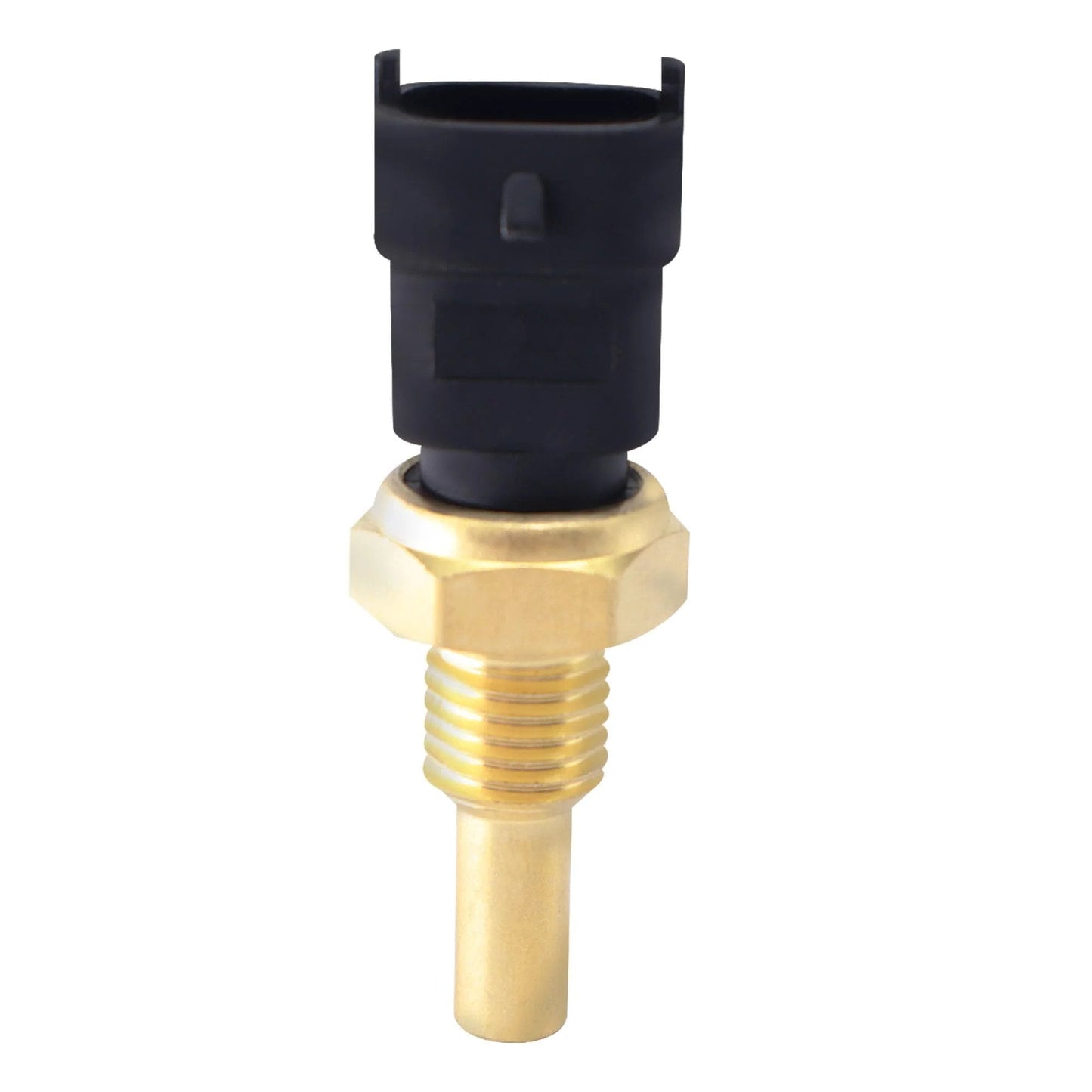 Coolant Temperature Sensor For Buick Cadillac Chevy GMC Saturn Cars Replaces 12639899 213-4777, front view with brass and black components.