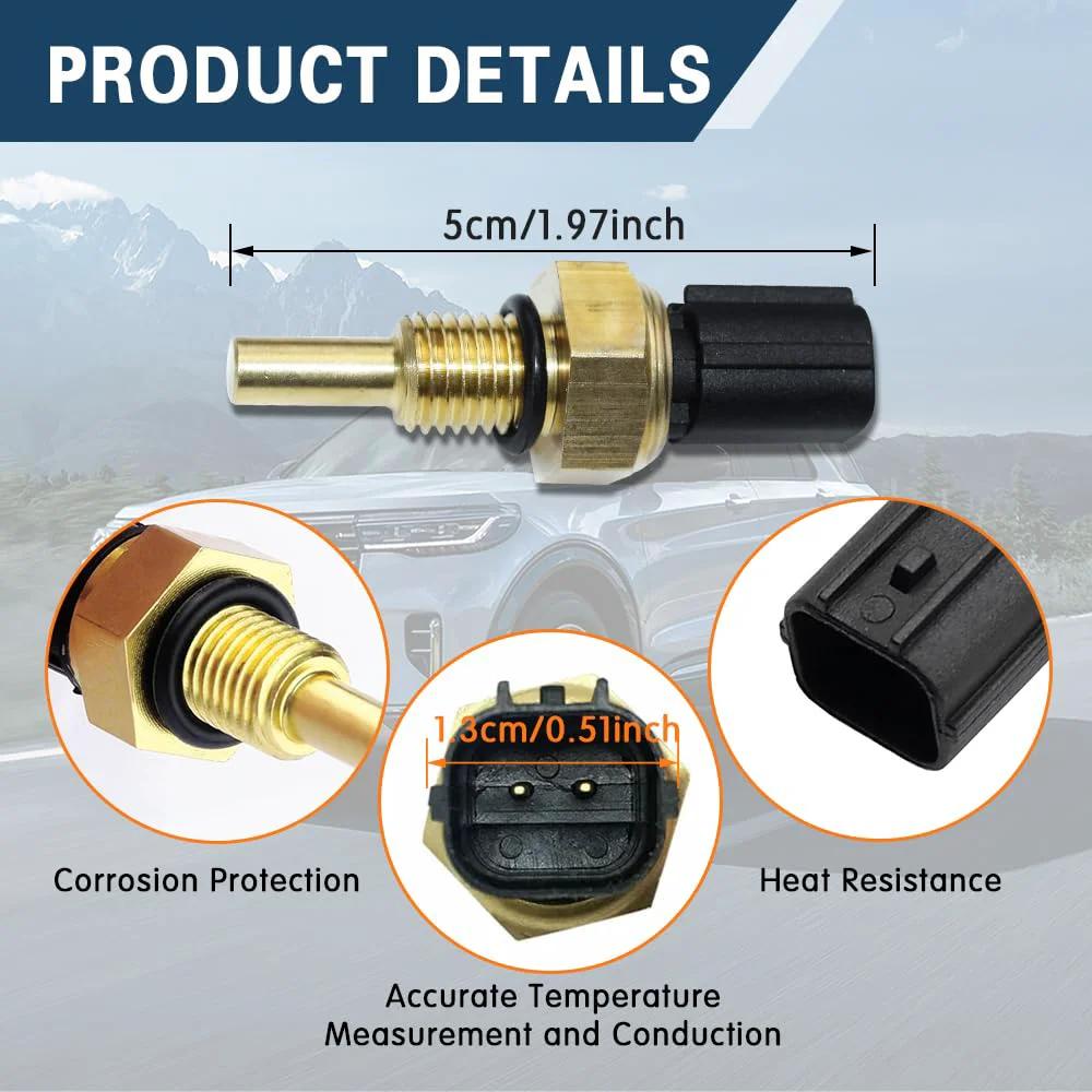 Coolant Temperature Sensor Replacement For Honda Civic Element 2001 To 2011 And Accord CR V 2003 To 2007 showing brass and plastic components.