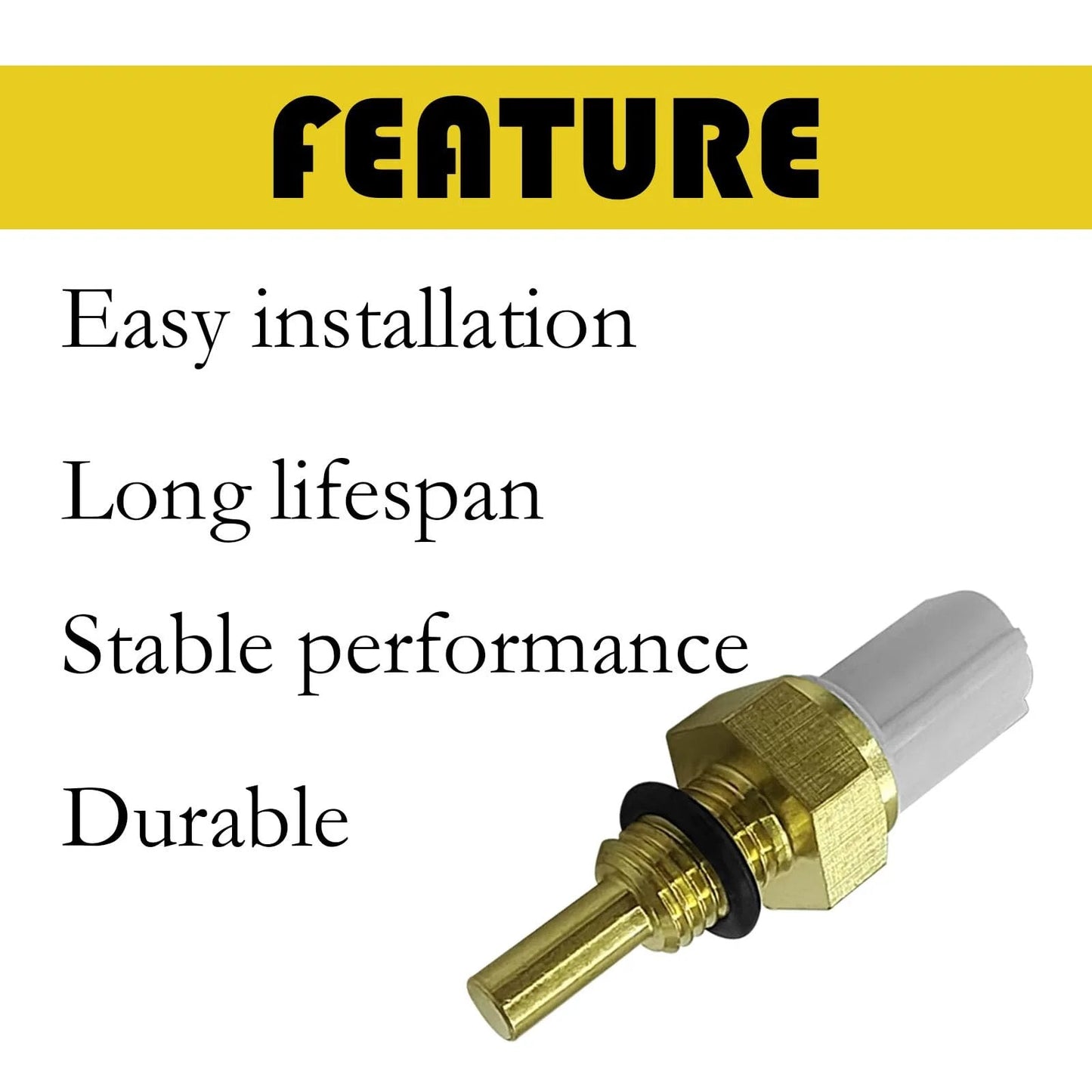 Direct Fit Coolant Temperature Sensor For Honda And Acura Cars High Quality Replacement For 2001 to 2011 Civic 2003 to 2007 Accord CR V close-up view showing durable design and OEM style connector.