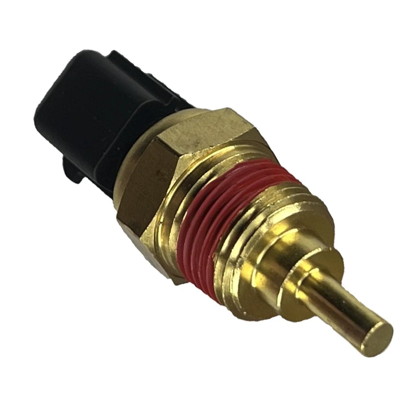 Coolant Temperature Sensor Replacement For Hyundai And Kia Rides Direct Fit OEM Compatible, brass and plastic material, close-up view.