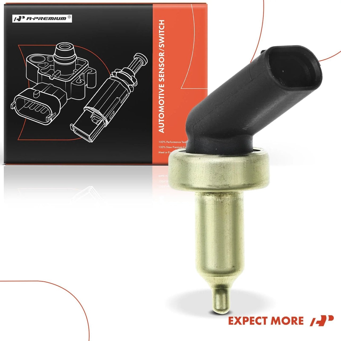 Coolant Temperature Sensor For Mini Cooper 2013 2014 2015 2016 Models 1.5L 1.6L 2.0L Engine Fits Cooper Hatchback Cooper Countryman Paceman Replacement OE Style APremium Quality Today front view with packaging