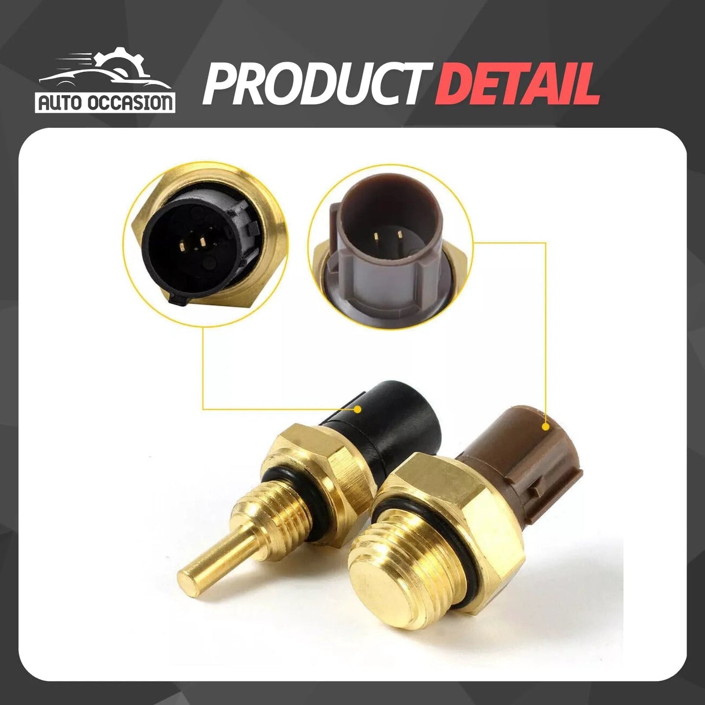 Coolant Temperature Sensor And Cooling Fan Switch Set For Honda Civic Accord Del Sol CRV And Acura Odyssey 2 Pack with connectors.