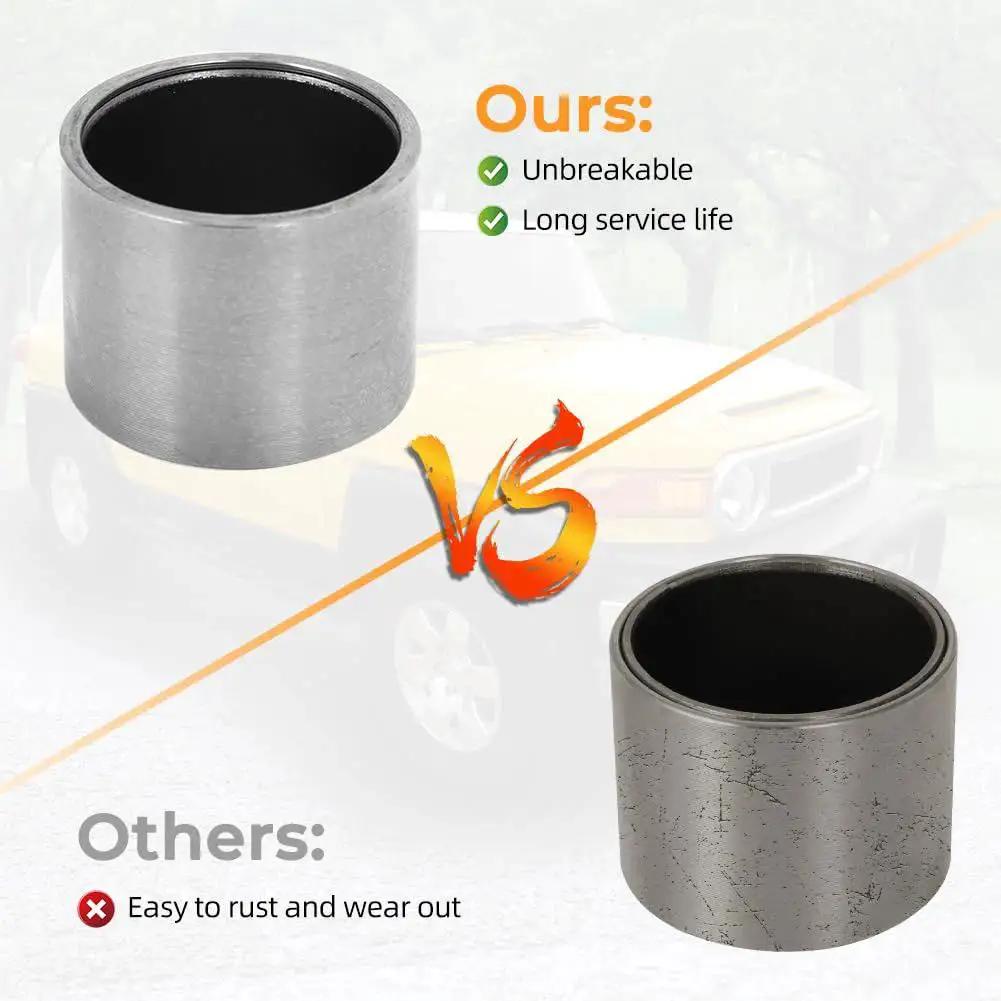 Comparison of two axle bushings for Toyota 4Runner Tacoma, highlighting durability and construction. Front Axle Bushing For Toyota 4Runner FJ Cruiser Tacoma With Clamshell Design Drive Shaft CV Bearing Replacement Beefed Up Copper For Superior Heat Conductivity Reduced Vibration And Axle Float Driver Side CV Needle Bearing Tool.