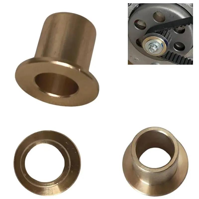 Bike Engine Clutch Bell Drum Brushing Sleeve Kit For 100cc 4 Stroke Motors Flange Bearing Parts, copper sleeve and installation view
