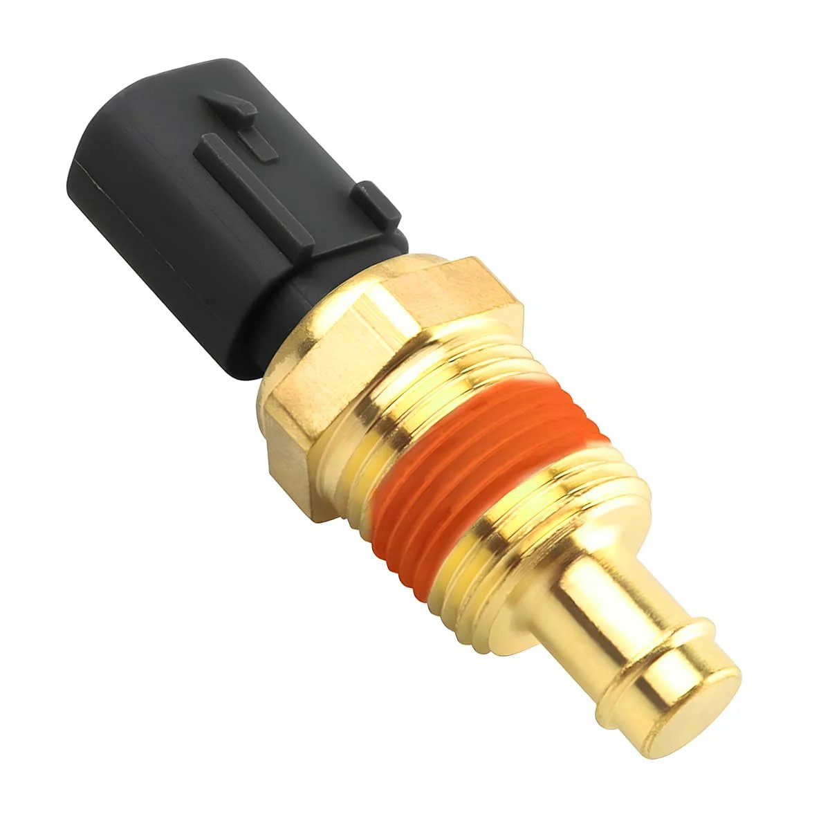 Engine Coolant Temperature Sensor Replacement For Your Jeep Wrangler Durango And Challenger, copper, front view with connector.