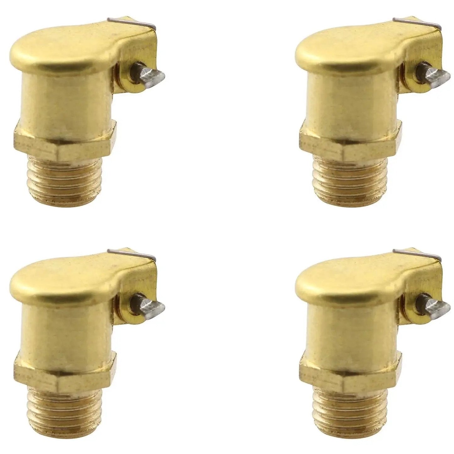 Set of 4 Spring Loaded Copper Oil Cup Caps For Grease Lubrication M8x1 Male Thread with flip caps, rust resistant oiler lids