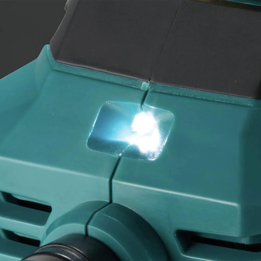 Close-up view of the Powerful 18V LXT Cordless High Pressure Inflator Tool Only showing the built-in LED light.