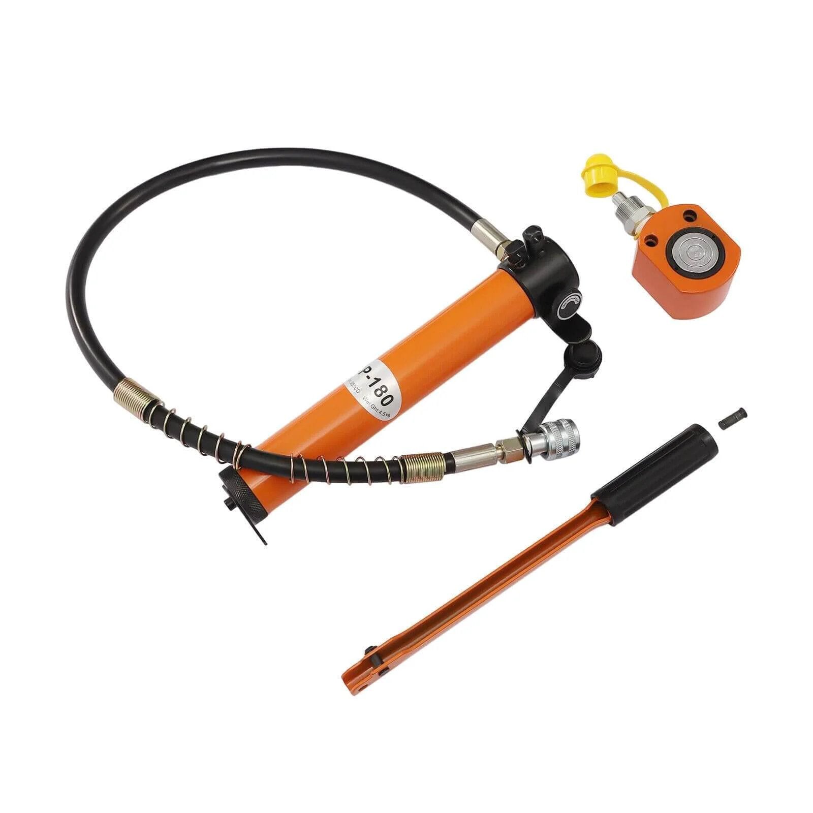 CP-700 Hydraulic Manual Pump, 20000Pa Hydraulic Hand Pump Manual Lifting Pump, kit includes orange pump, hose, and gauge for industry construction