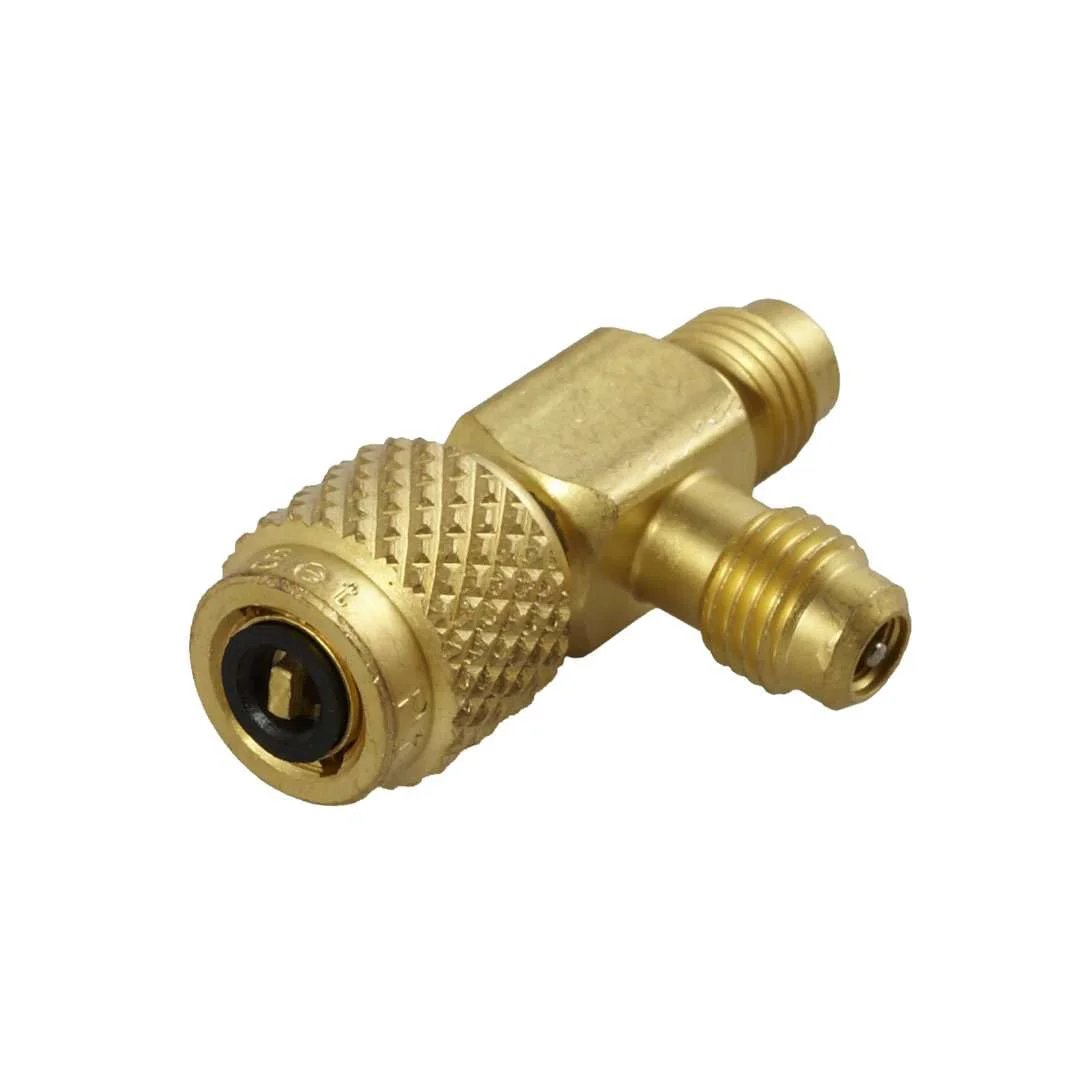 CPS AVT45 1/4' SAE Female Knurl x 1/4' SAE Male brass adapter for hydraulic systems