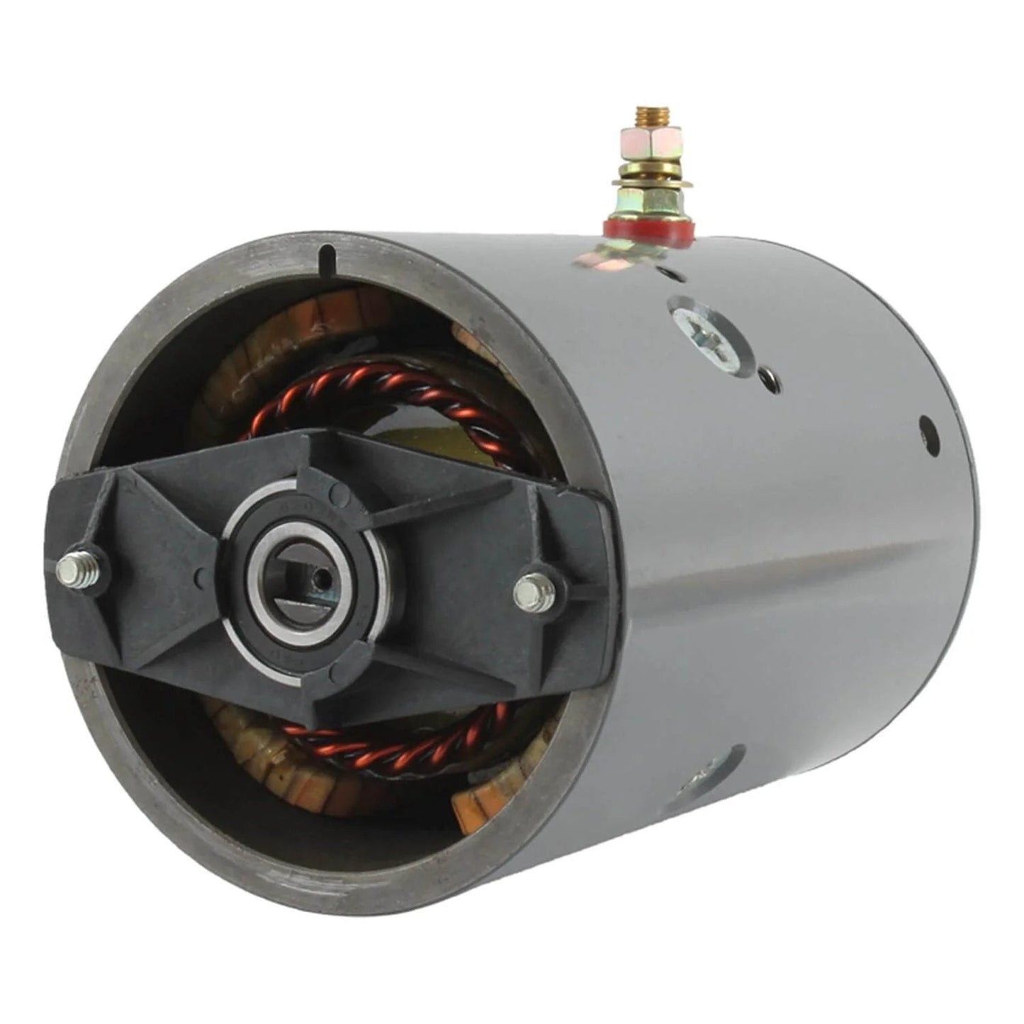 CRANK N CHARGE Pump Motor Compatible With Monarch 8111 8111D 8112 Western Plow M3100, front view showcasing motor assembly