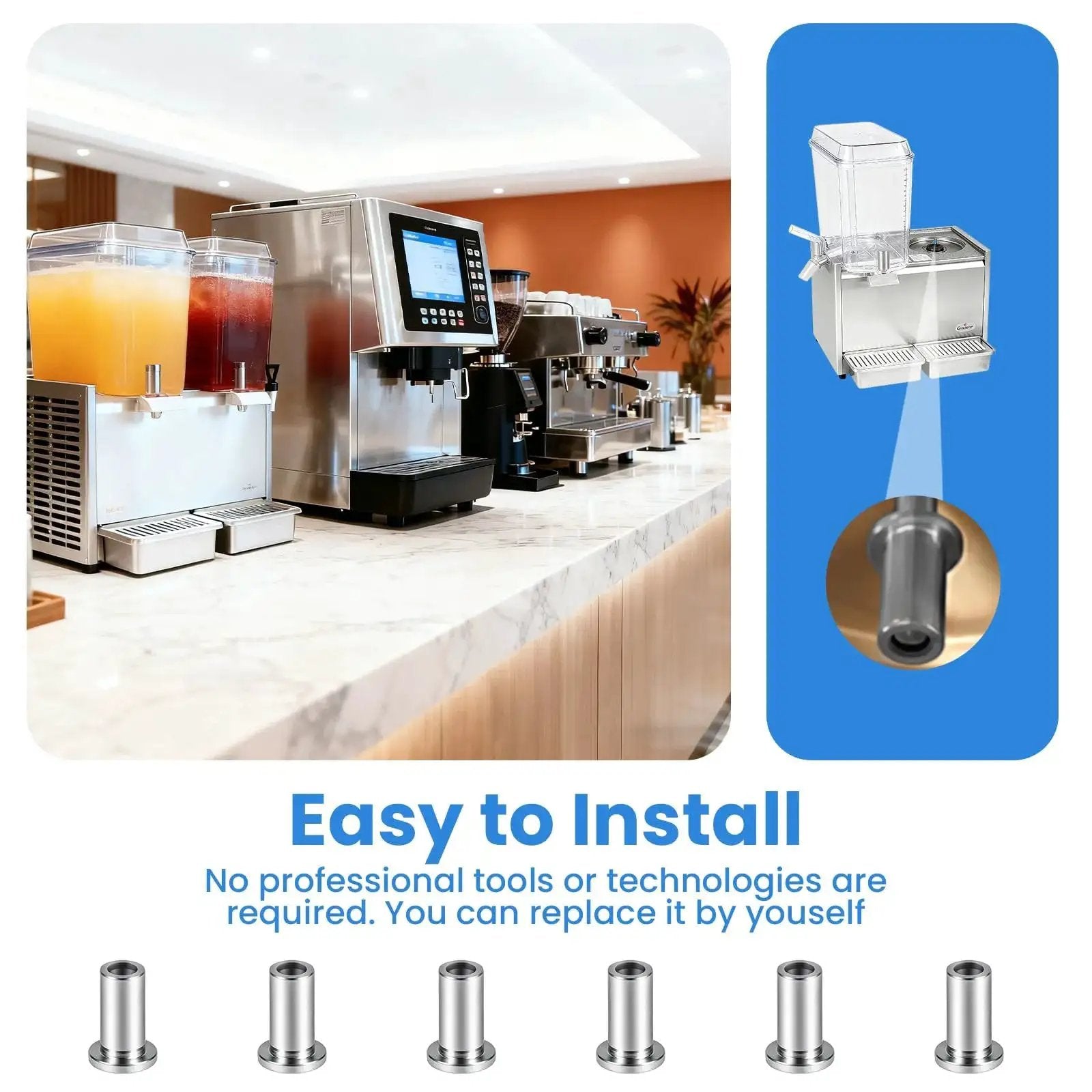 Six Pack 3220 Bearing Sleeve Replacement For Crathco D And E Series Beverage Dispensers Juicers installation illustration