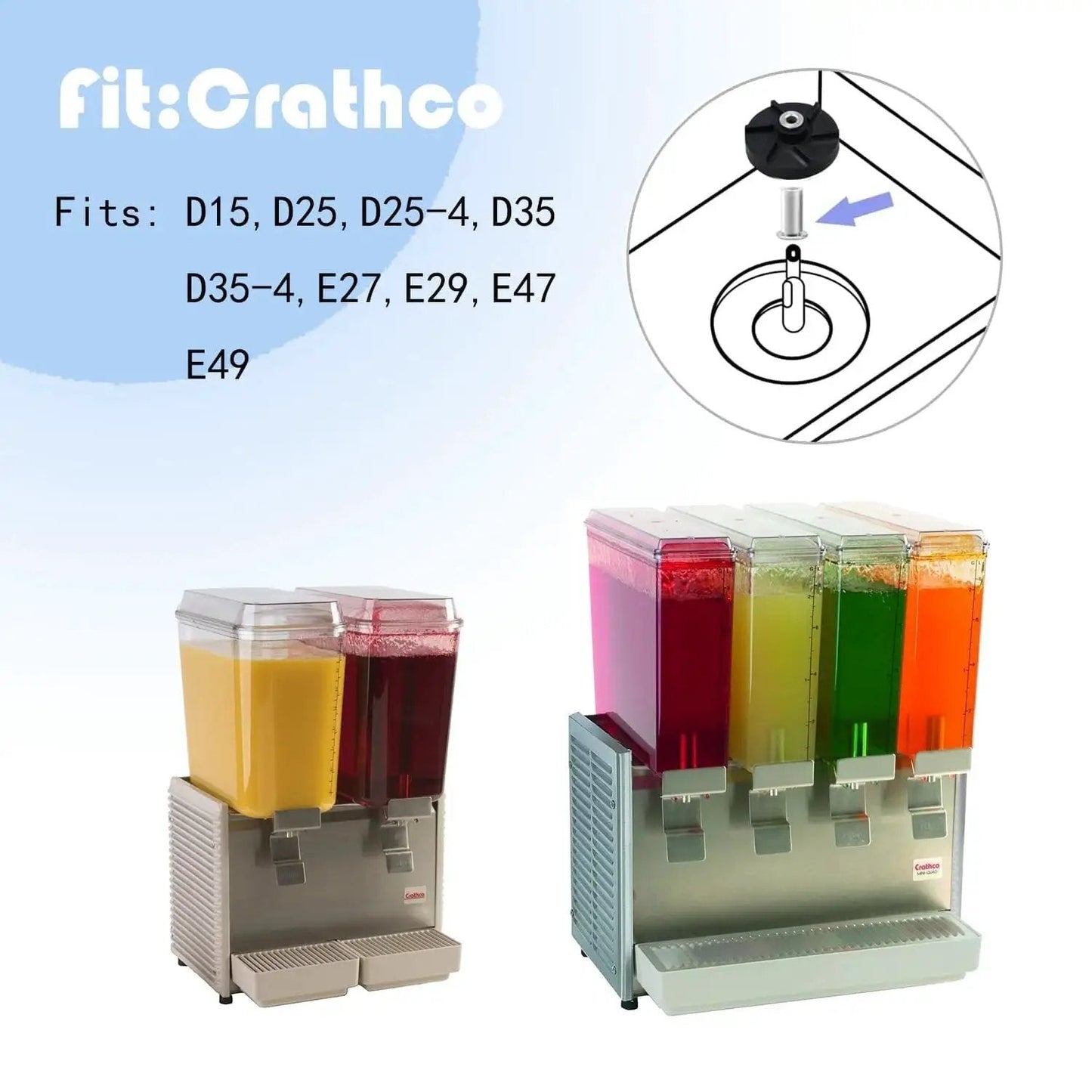 Three Pack 3220 Bearing Sleeve Replacement For Crathco And Grindmaster Dispensers with diagram and beverage machines