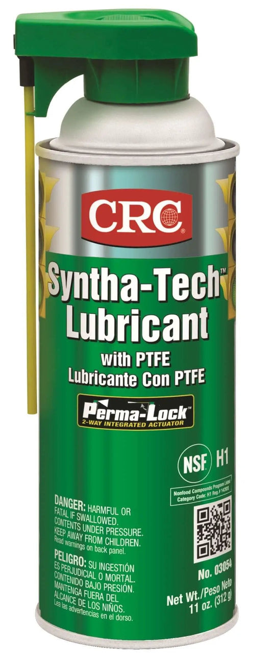 Syntha Tech Lubricant aerosol with PTFE by CRC, 11 oz can, NSF H1 registered, green label with protective cap
