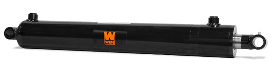Cross Tube Hydraulic Cylinder with 2.5-inch Bore and 20-inch Stroke, black finish, suitable for equipment builds and repairs