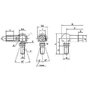 CS12 12mm L-Shape Ball Joint Rod End Bearing