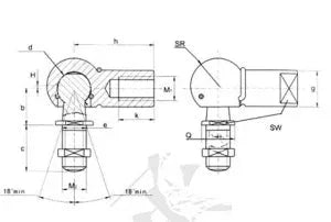 CS16 16mm L-Shape Ball Joint Rod End Bearing