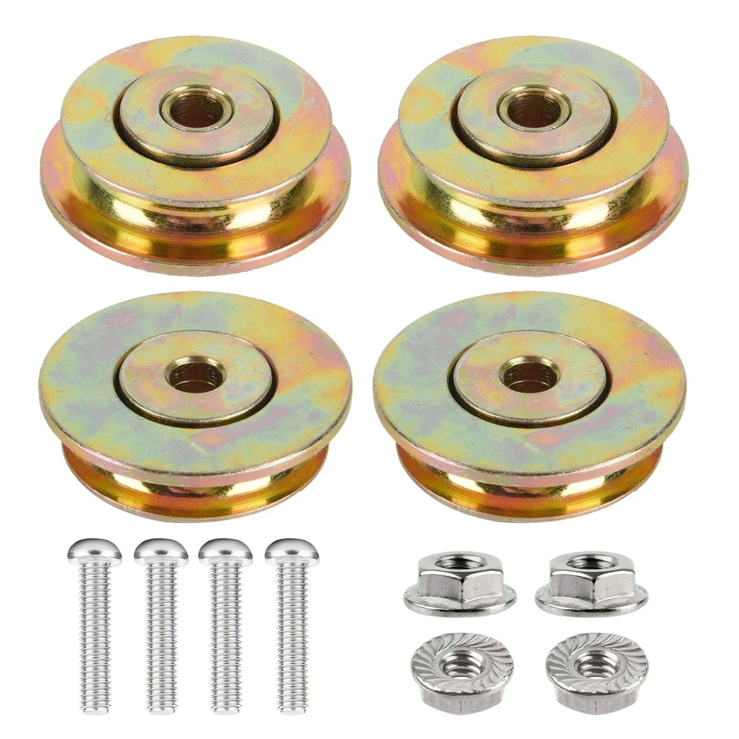 4 PCS Cut-Off Flange Track Bearing Kit for Tapco Pro & Max Siding Brake, with 12334 rollers, 12364 screws, 10094 lock nuts