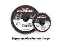 Two abrasive flap discs with labels, showing 60 grit size for grinding and finishing applications.