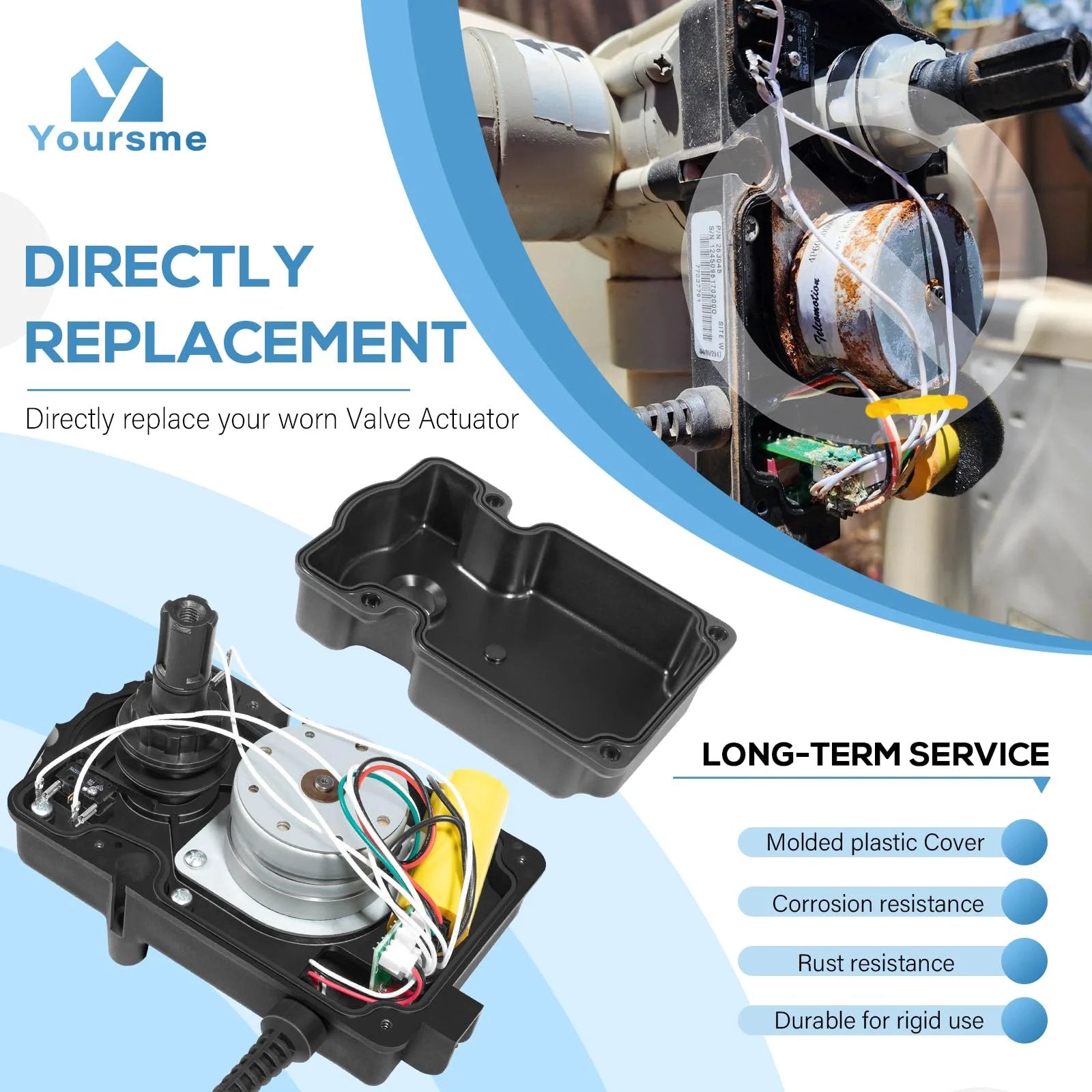 CVA 24T Valve Actuator For 24VAC Control Systems Fits 2 Port And 3 Port Pool And Spa Valves Replacement For Pentair 263045 close-up view