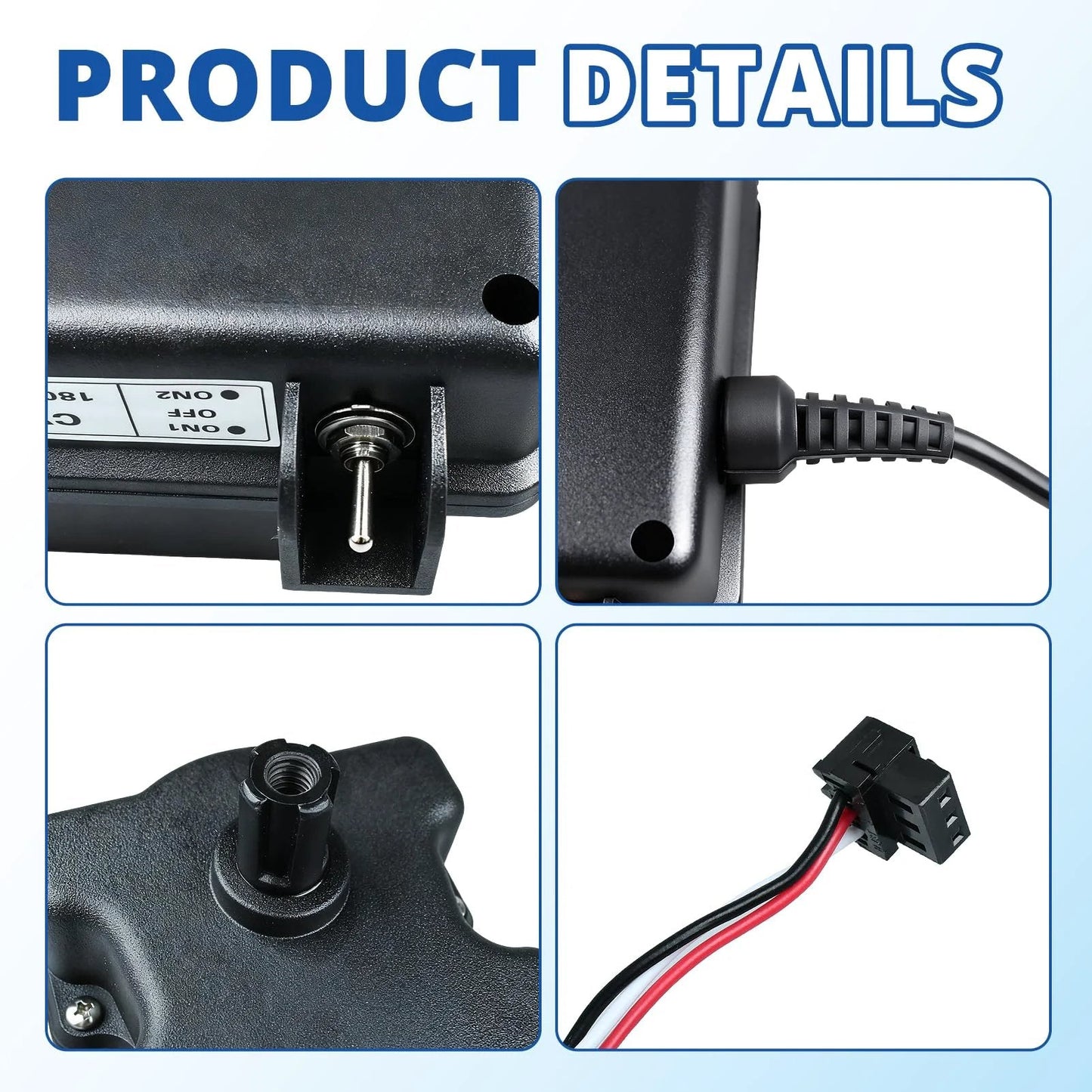 Close-up view of Valve Actuator CVA 24T for Pool Automation showing connection ports and control details.