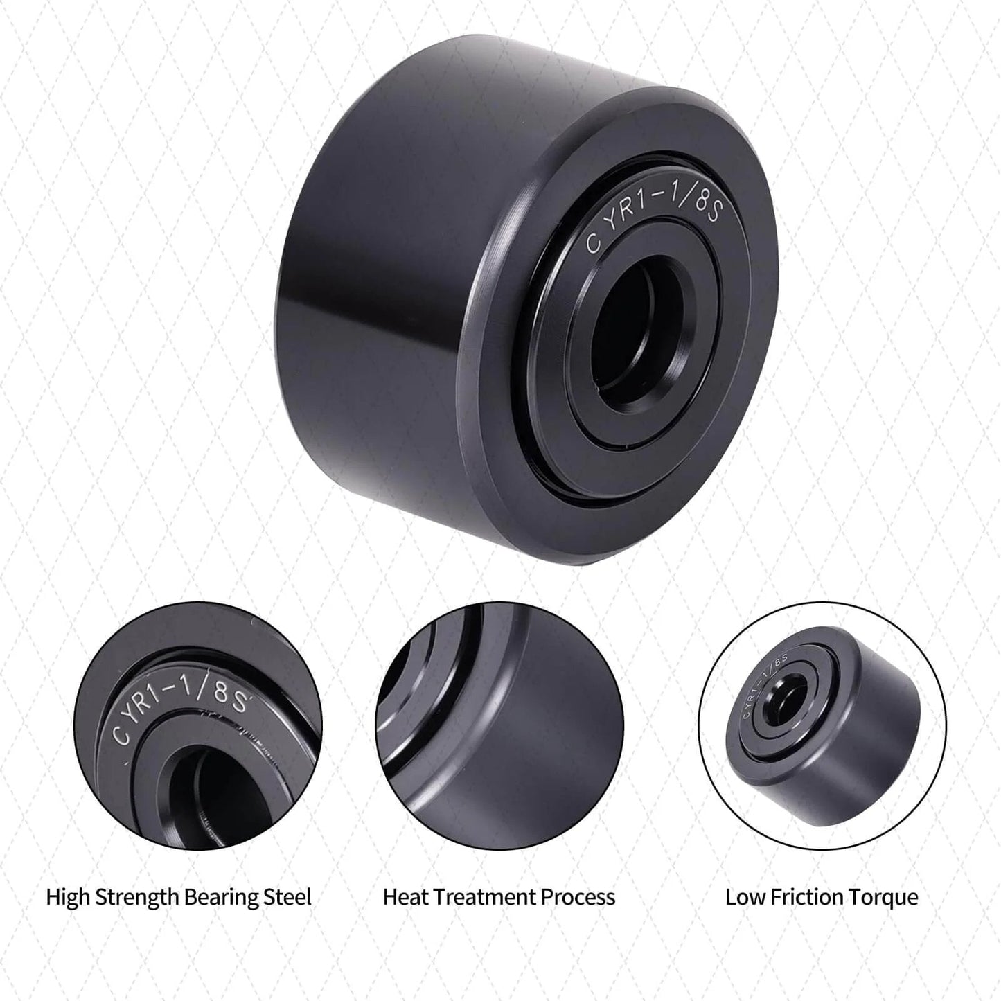 ✝️ 1 pcs cyr 1 1/8 s yoke cam follower roller bearing, 0.3125" bore x 1.1250" OD x 0.6875" width chrome steel sealed cylindrical roller