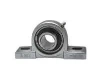 Front view of UCLP209-28NP Low-Base Pillow Block Single-Row Ball Bearing 1-3/4 in (44.45 mm) ID, Nickel-Plated Cast Iron Housing