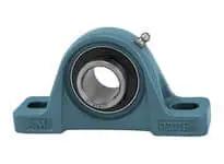 Front view of Single 80mm Pillow Block UCP216 with Set-Screw Locking, Mounted Ball Unit for Shaft Support, Sealed Option and Ceramic Insert