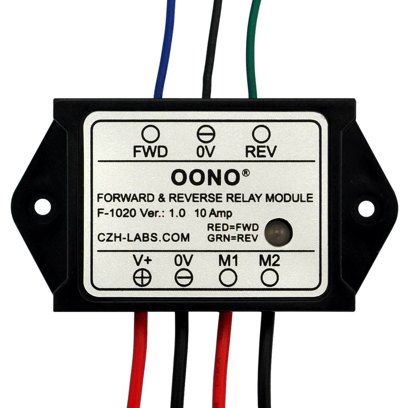 Forward and Reverse Relay Module for Motor/Linear Actuator, Reversing Relay Module (DC 12V) in black plastic case with wires