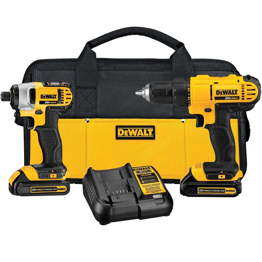 20V Max Cordless Drill And Impact Driver Combo Kit With Two Batteries And Charger Carry Bag Included Ergonomic Compact And Lightweight Design For Tight Corners And Hard To Reach Spaces Ideal For Home Improvement Projects
