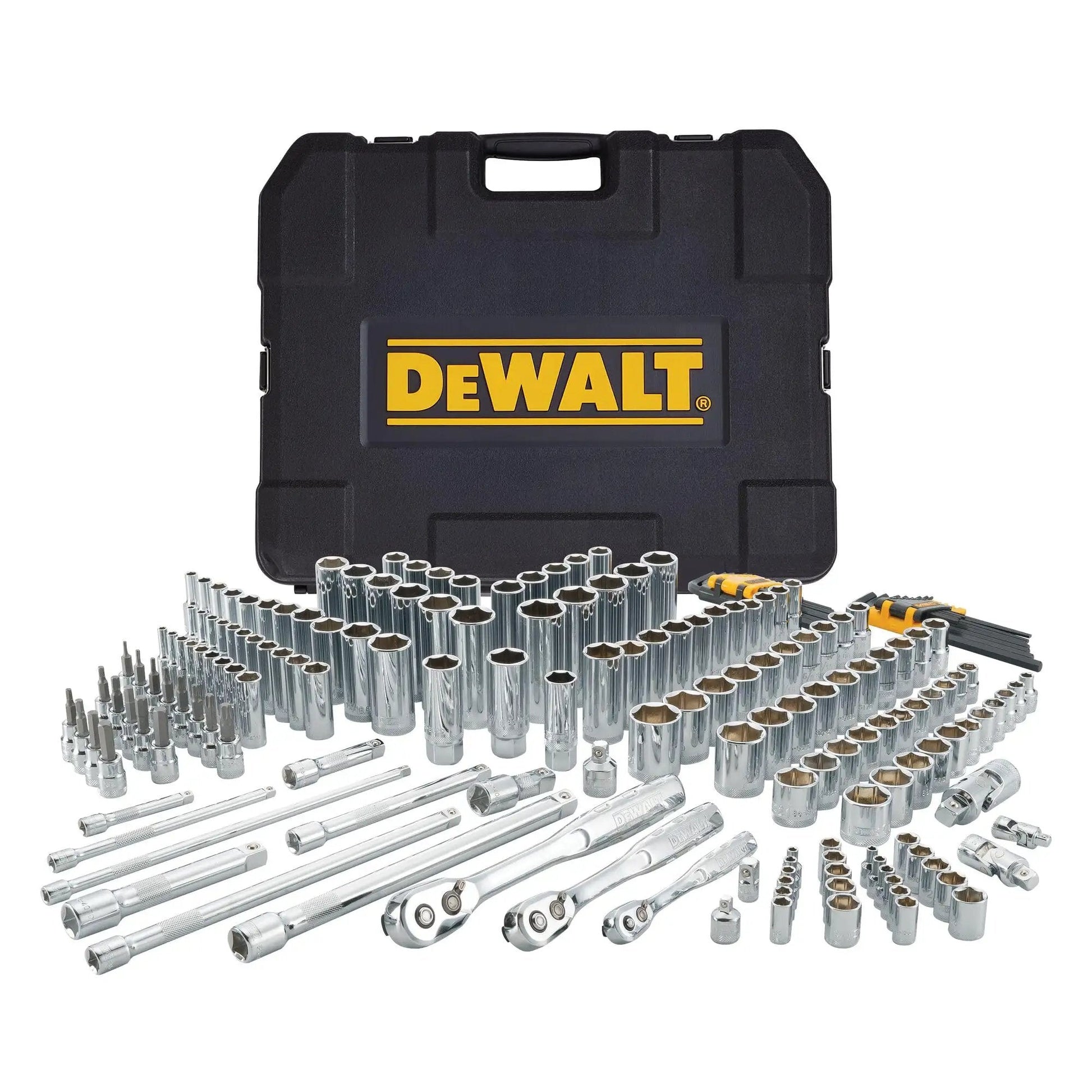 Pro Grade 192 Piece Mechanics Tool Set With One Quarter Inch, Three Eighths Inch, And One Half Inch Drive Sockets, SAE And Metric Wrenches