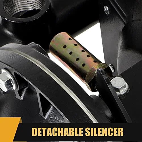 Close-up of the detachable silencer on Air Operated Double Diaphragm Pump QBY4-25L 1 inch Outlet 35 GPM Pneumatic Transfer Max 120 PSI