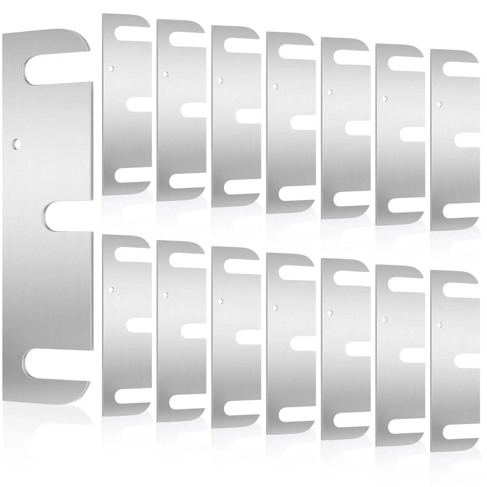 Door Hinge Shim Kit 15 Pcs Stainless Steel Shims 3.5 Inch Long By 1.08 Inch Wide 0.047 Inch Thick Silver Finish