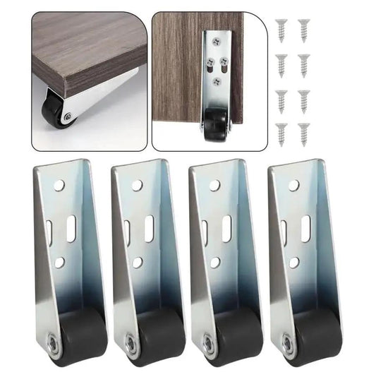 Door Sinking Repair Kit With Swivel Wheel Support For Bedroom Doors And Garden Gates Bottom Pulley For Wooden Doors And Yard Fences Quiet Operation Floor Friendly Directional Wheel Flexible Mounting With Four Screws Per Bracket For Easy Sinking Door Fix components and tools