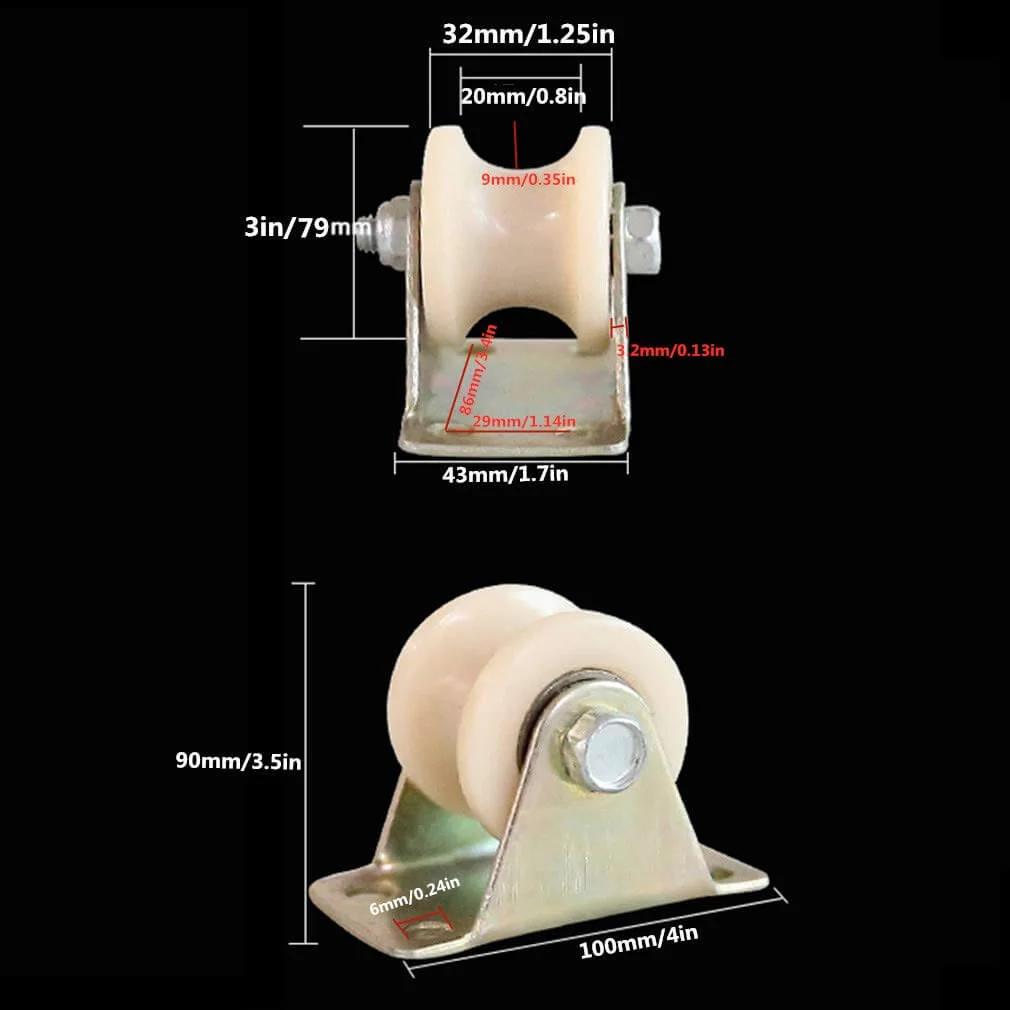 Pulley, Pulley Wheel, Directional Sheave, Track Wheel for Round Tube, Double Bearing for Industrial Machines, Sliding Door, 80mm/3in