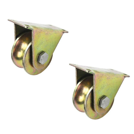 Pulley,Pulley Wheel, 2pc Heavy Duty Rigid Wheels,Sheave Round Tube Directional Track Wheel,Double Bearing,for Industrial