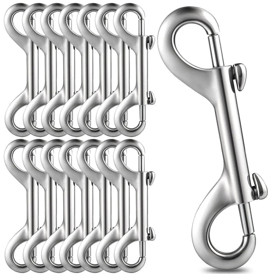 15 Pack Double Ended Bolt Snap Hooks Four Point Seven Inch Heavy Duty Zinc Alloy Clips With 220 Pound Load Capacity Ideal For Cat And Dog Leashes Horse Tack Feed Buckets Hammocks Outdoor Marine Use
